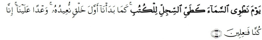 Surah Al-Anbiya Chapter 21 Verse 104