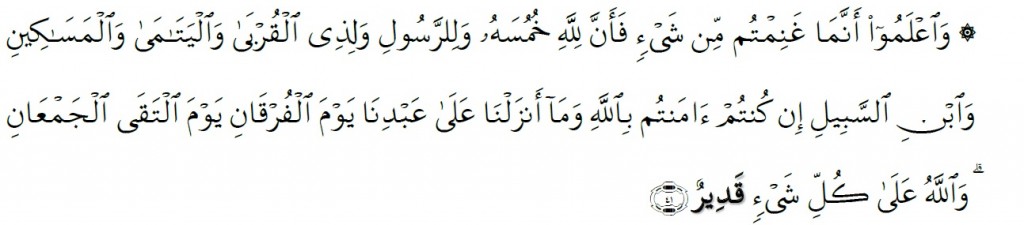 Surah Al-Anfal Chapter 8 Verse 41