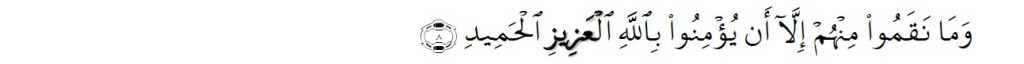 Surah Al-Buruj Chapter 85 Verse 8