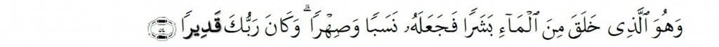 Surah Al-Furqan Chapter 25 Verse 54