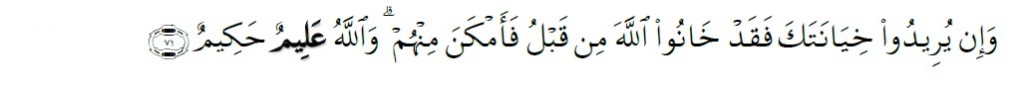 Surah Al-Anfal Chapter 8 Verse 71