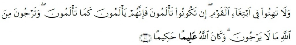 Surah An-Nisa' Chapter 4 Verse 104